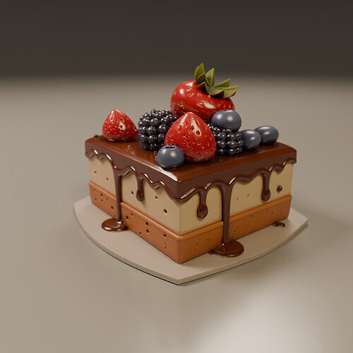 red fruit cake 3D print model 6