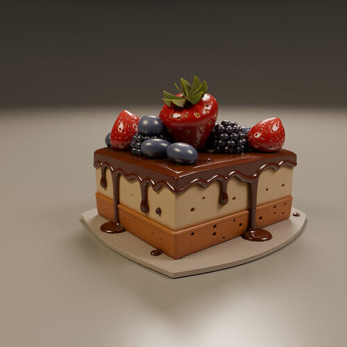 red fruit cake 3D print model 7