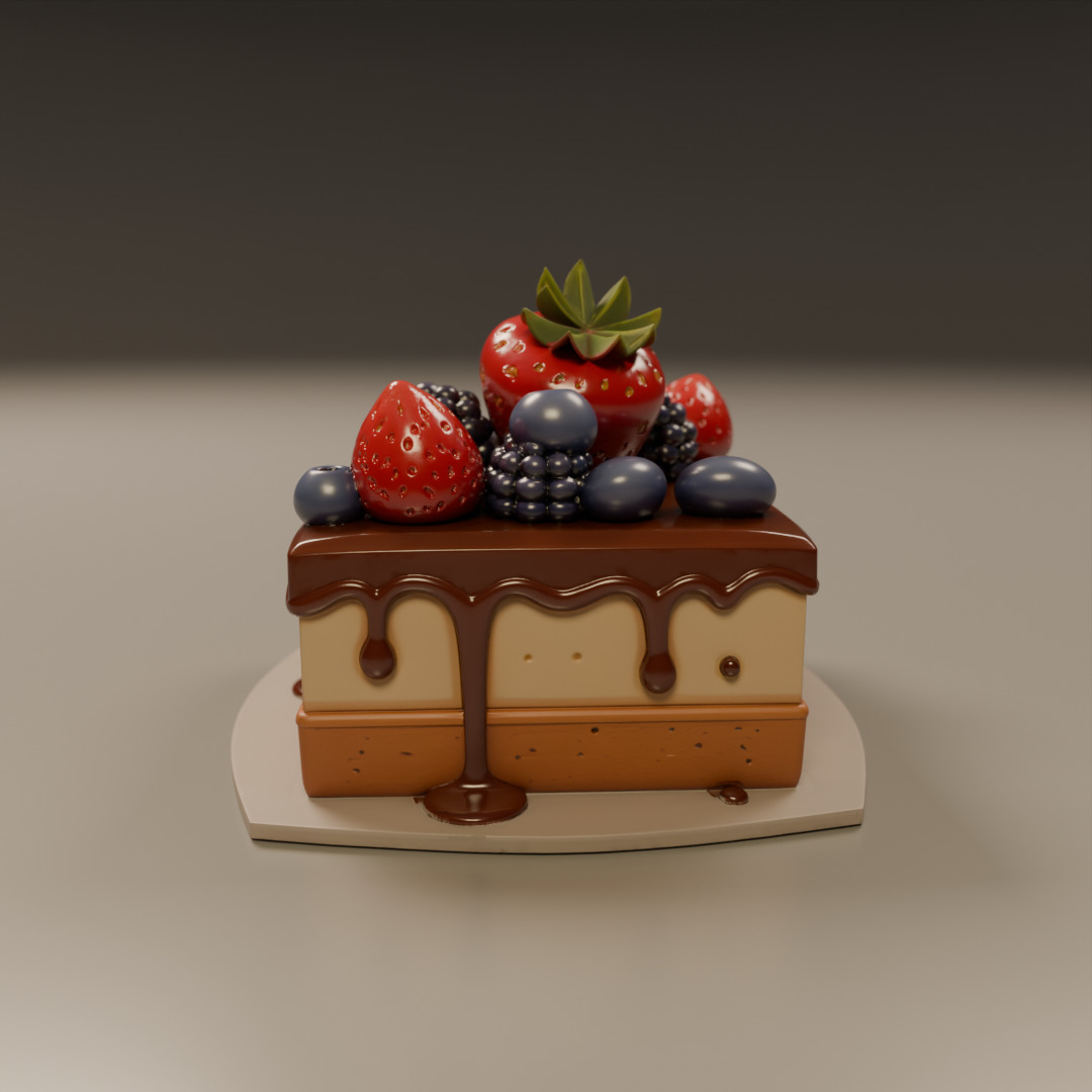 red fruit cake 3D print model_2