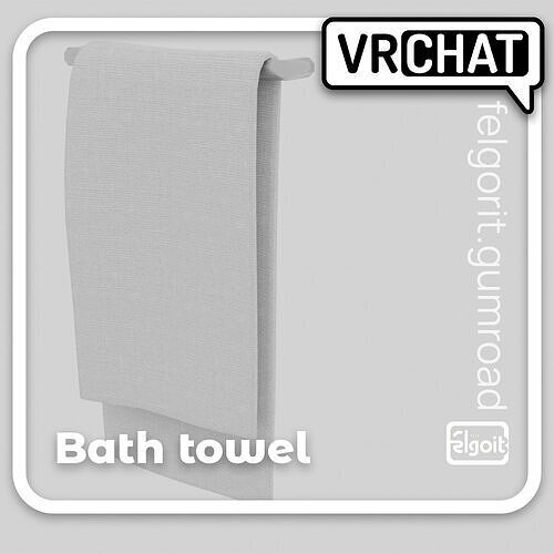Bath towel 3D model Low-poly 3D model