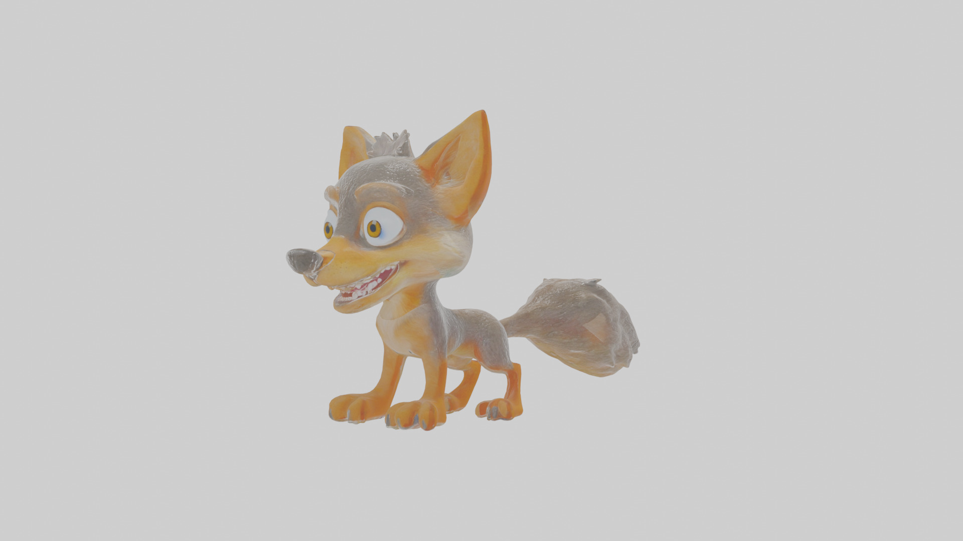 Cartoon Jackal Low-poly 3D model_12
