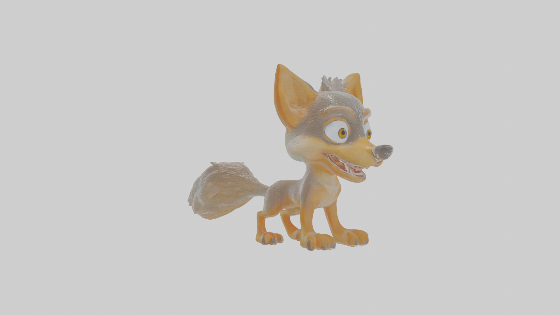 Cartoon Jackal Low-poly 3D model_16