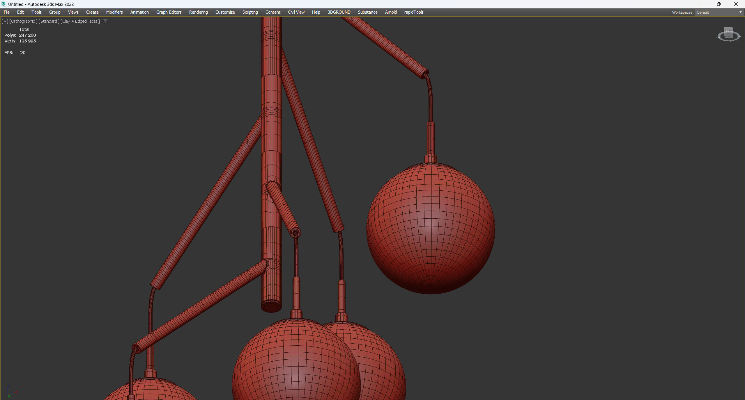 TREE pendant Low-poly 3D model_4
