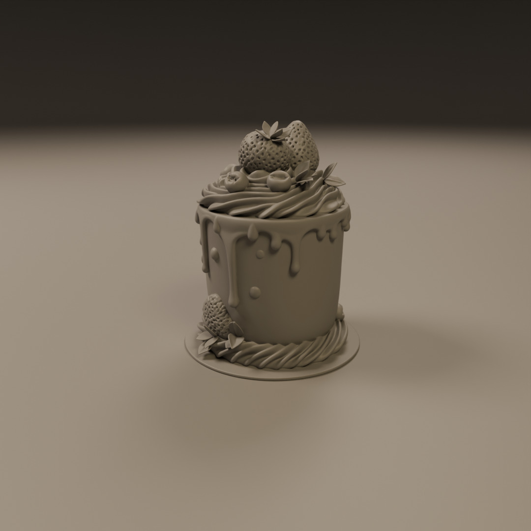 chocolate and strawberry cake 3D print model_10