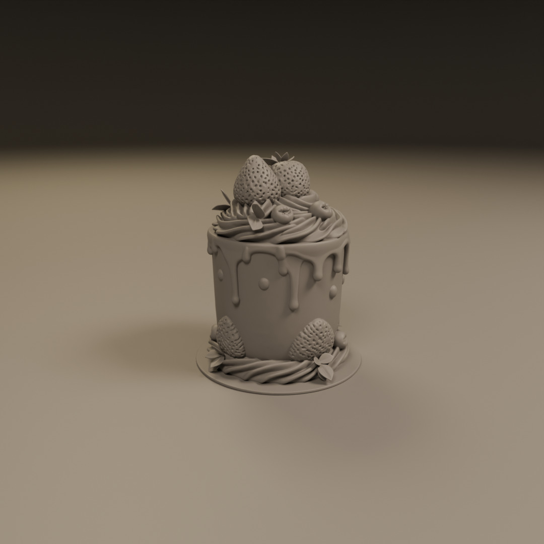 chocolate and strawberry cake 3D print model_14