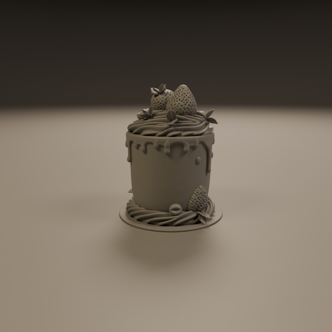 chocolate and strawberry cake 3D print model_12