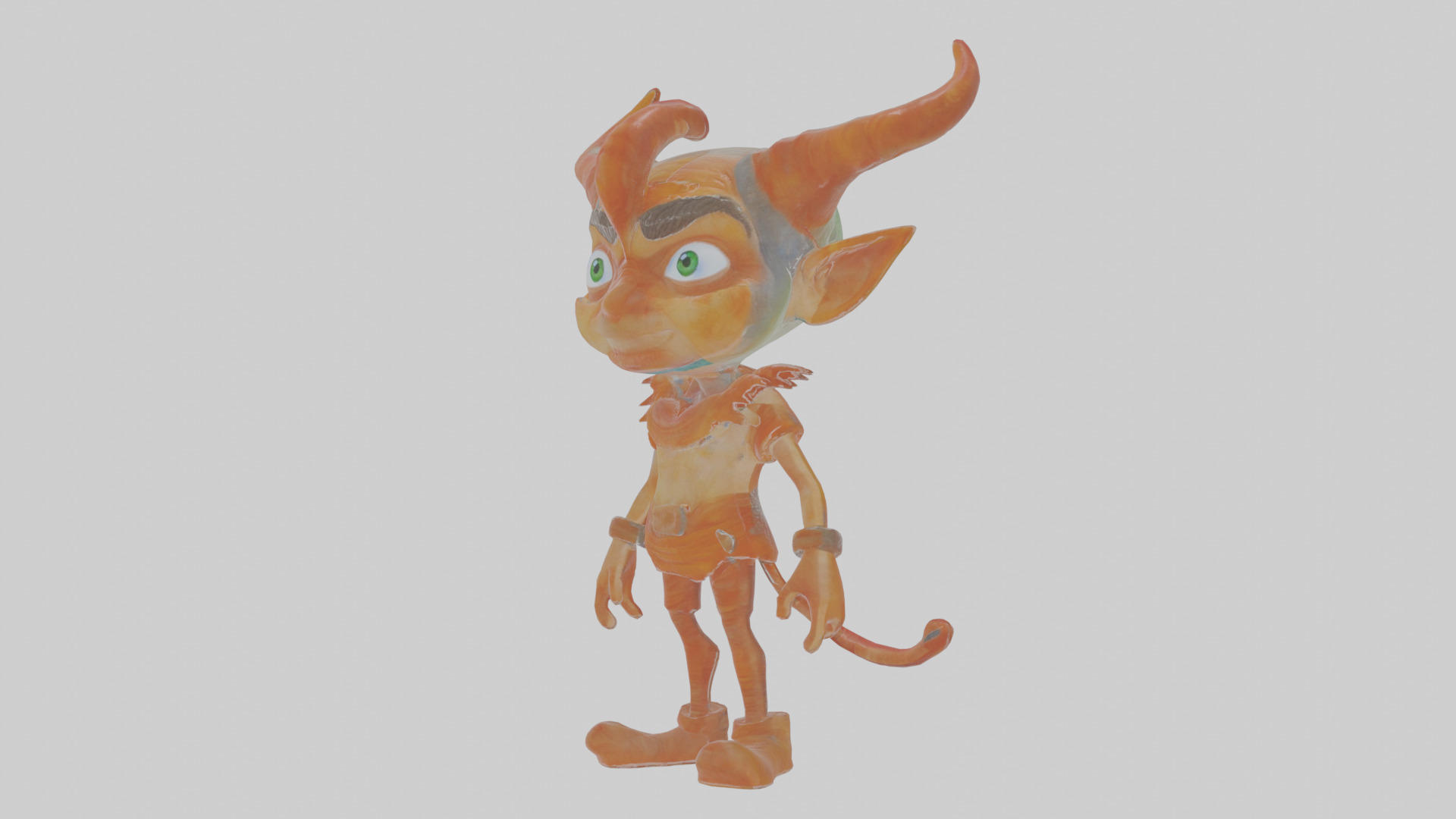 Cartoon Jasper the Jailer of Jittering Jinn Model Low-poly 3D model_12