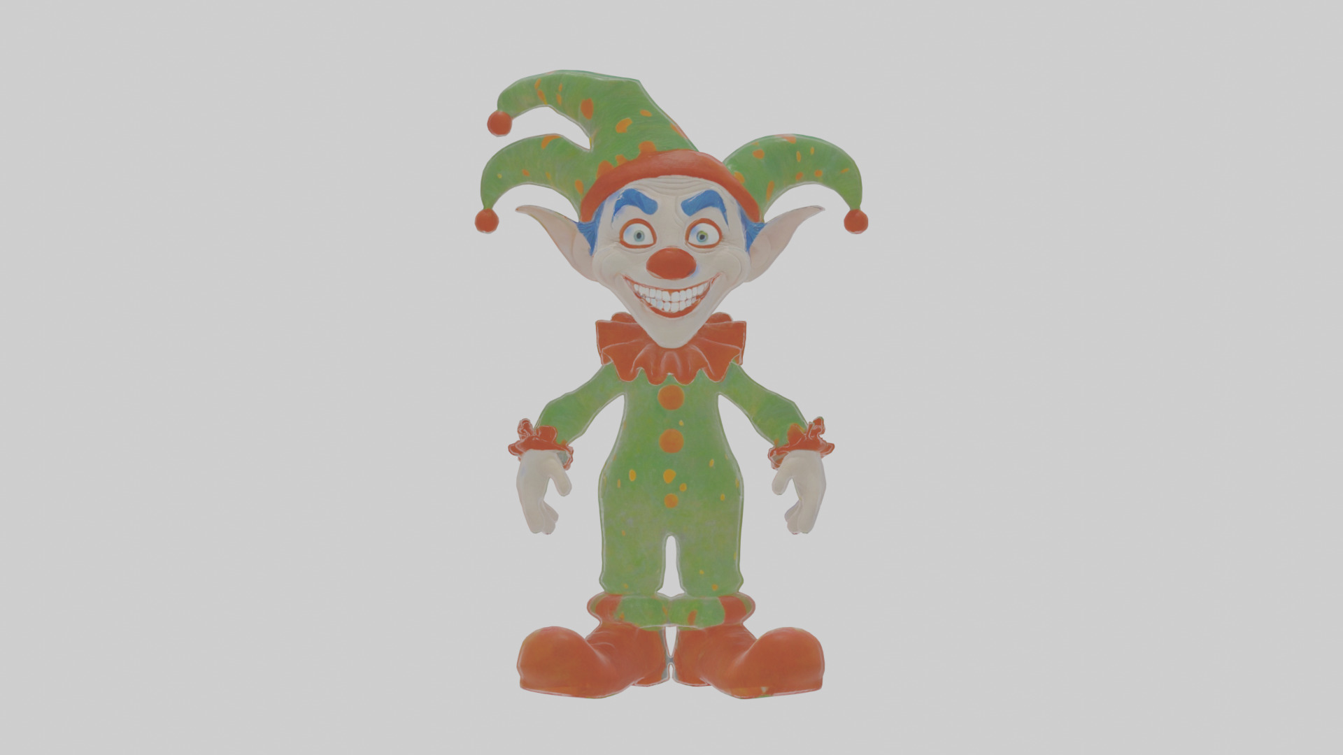 Cartoon Jasper the Jester unsettling Model Low-poly 3D model_14