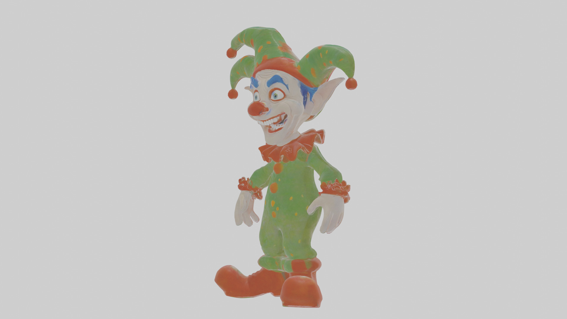 Cartoon Jasper the Jester unsettling Model Low-poly 3D model_15