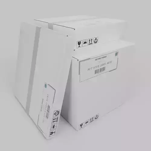 Cardboard Box Square Proportions Trio - Rigged and Customizable 3D Model Collection