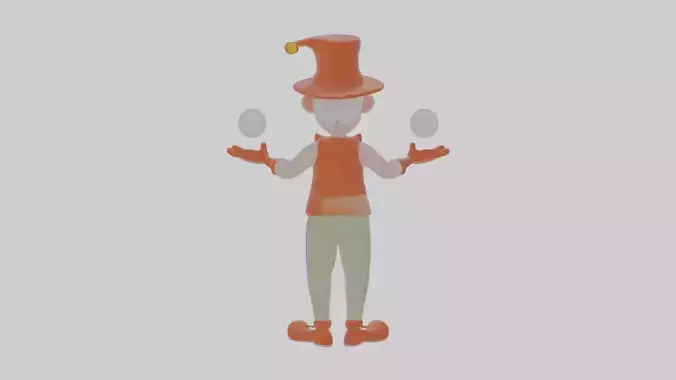 Cartoon Jasper the Juggler of Jolting Jokes Model