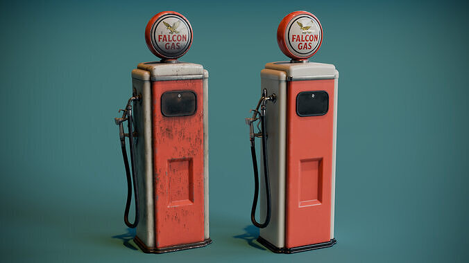 Vintage Gas Pump Low-poly 3D model 5