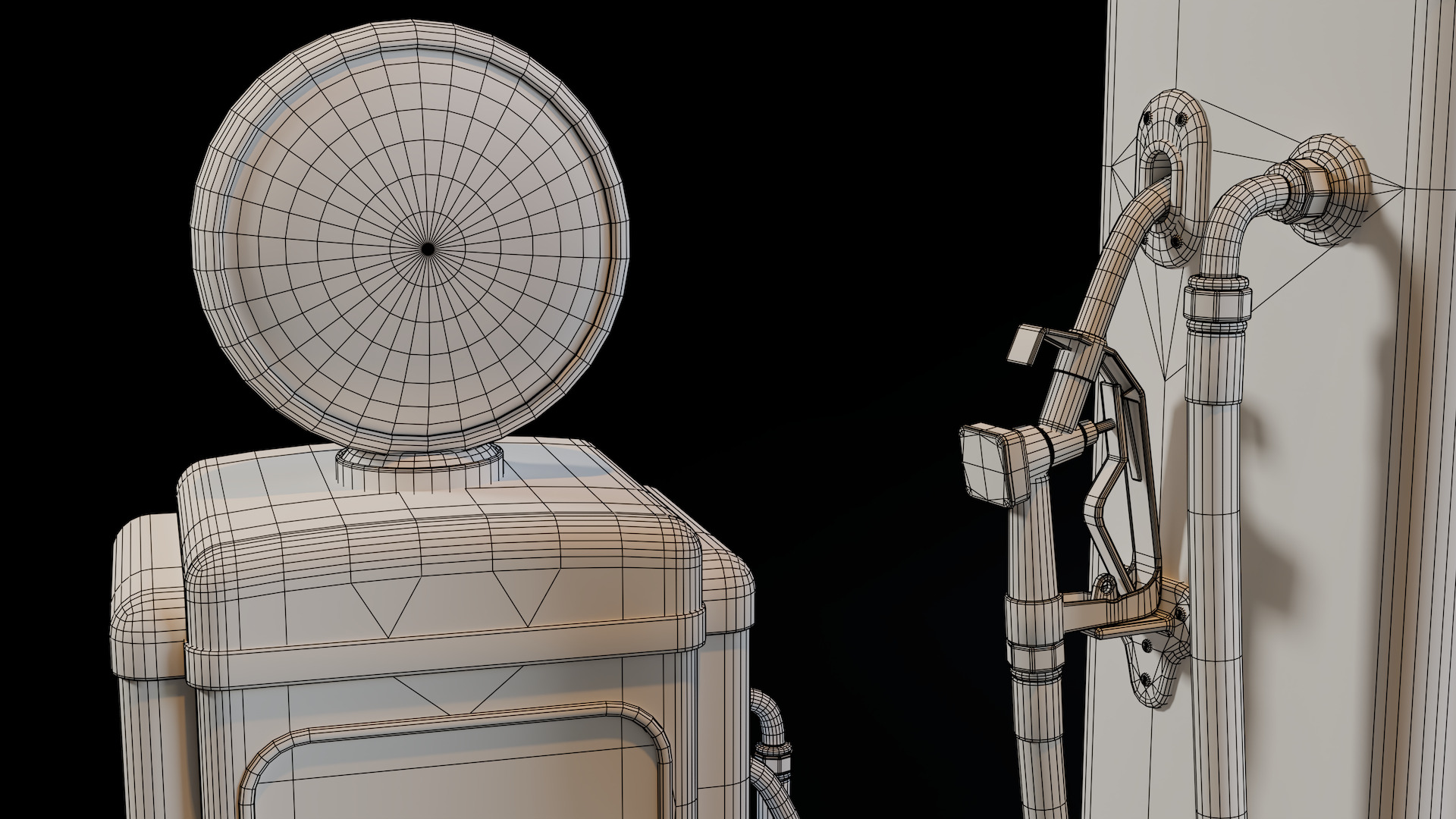 Vintage Gas Pump Low-poly 3D model_4