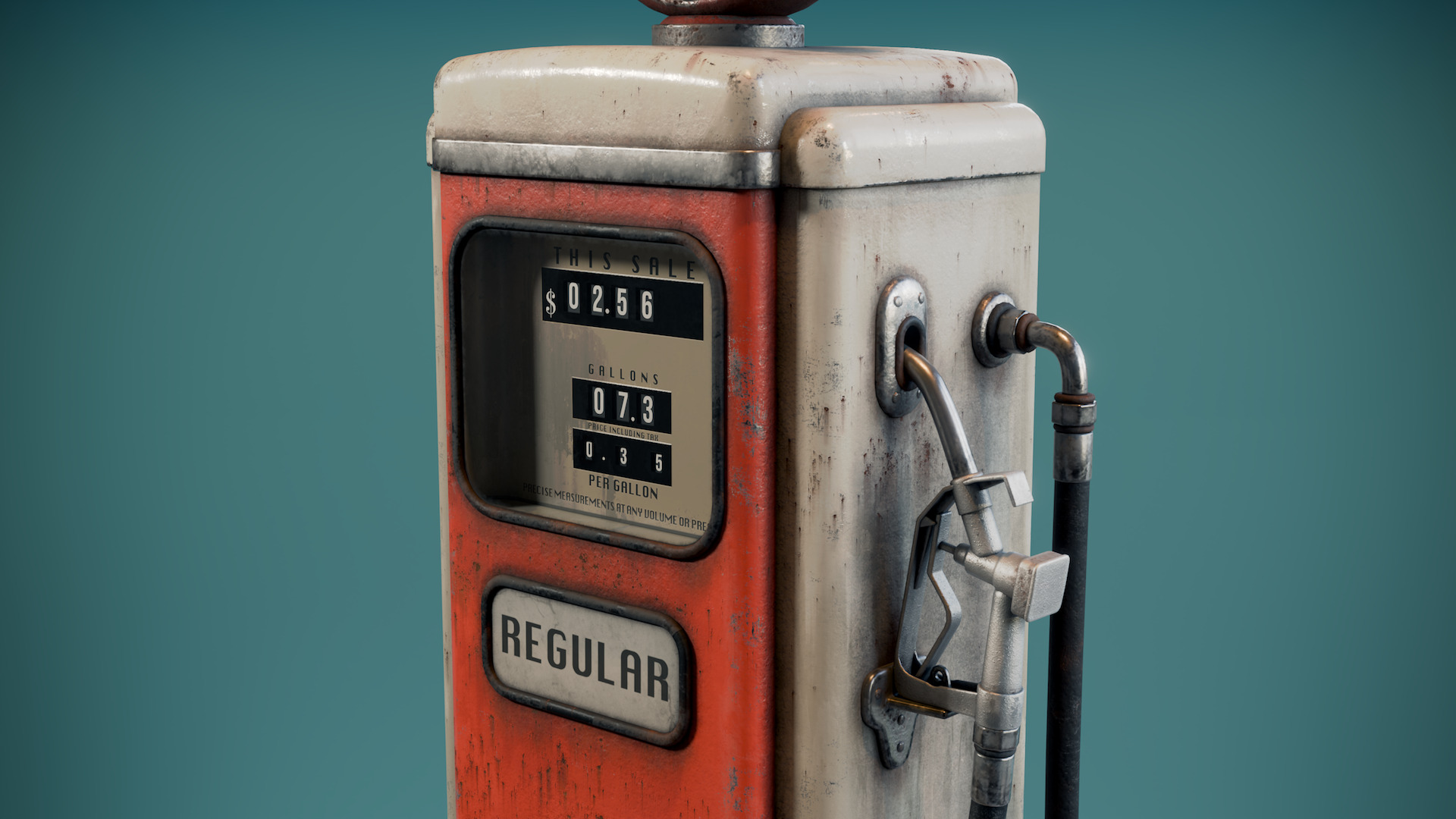 Vintage Gas Pump Low-poly 3D model_12
