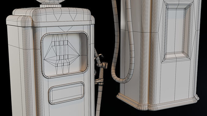 Vintage Gas Pump Low-poly 3D model 4