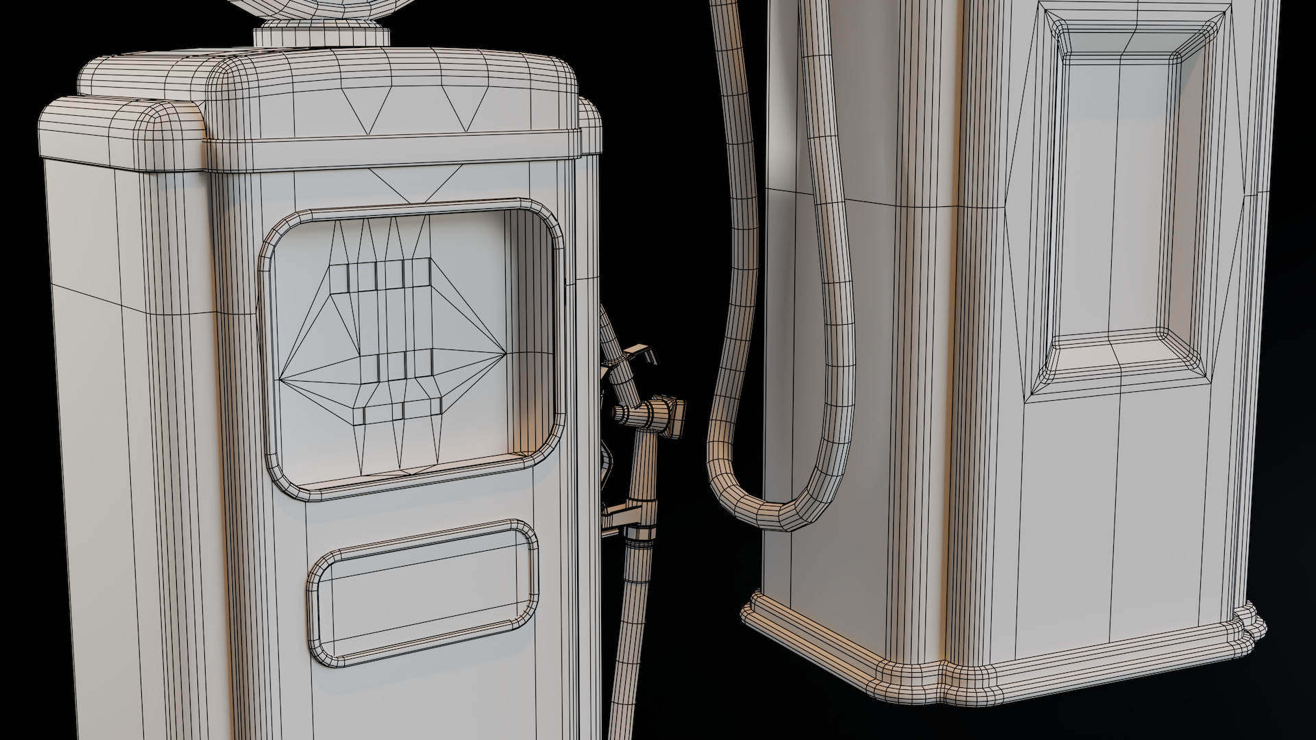 Vintage Gas Pump Low-poly 3D model_5