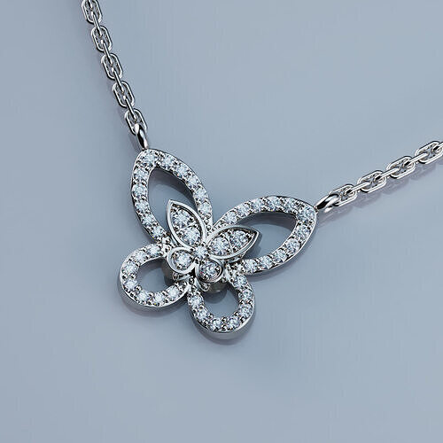 Pendant Butterfly Silhouette Diamond 3D print model
