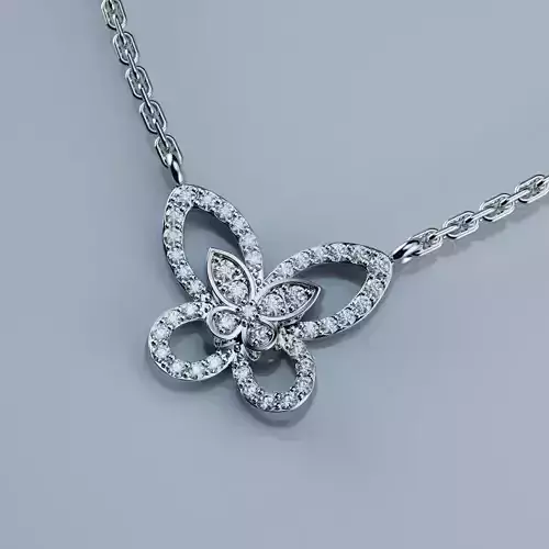 Pendant Butterfly Silhouette Diamond