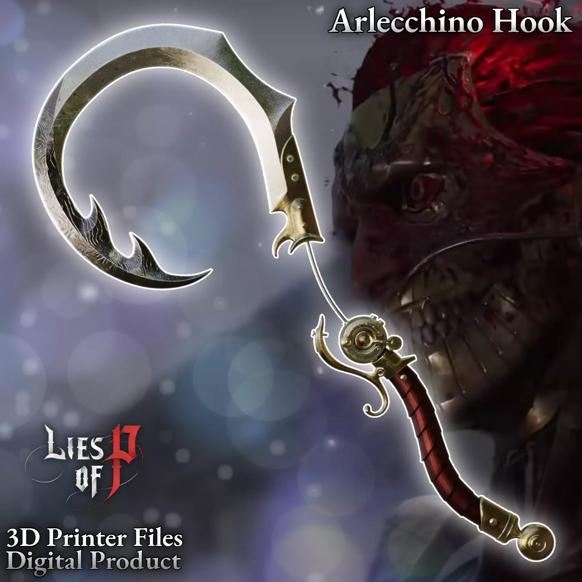 Arlecchino Articulated Cosplay Hook Lies of P Overture 3D print model