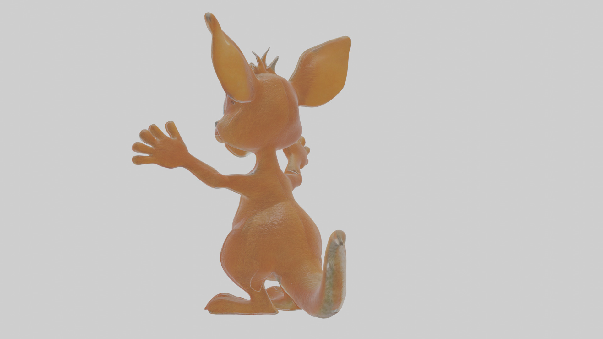 Cartoon Kangaroo Low-poly 3D model_2