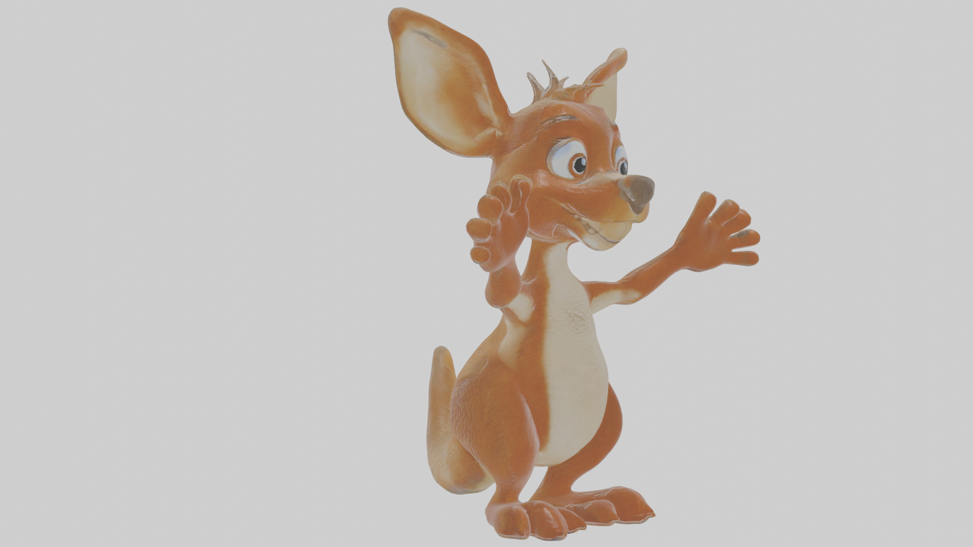 Cartoon Kangaroo Low-poly 3D model_11