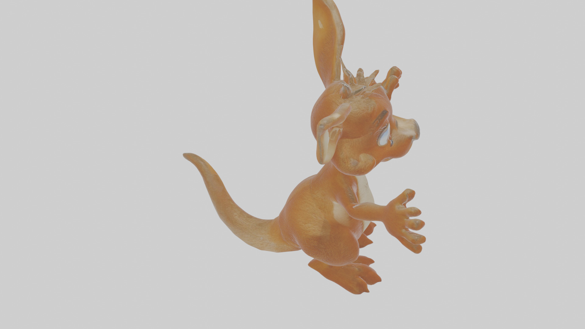 Cartoon Kangaroo Low-poly 3D model_28