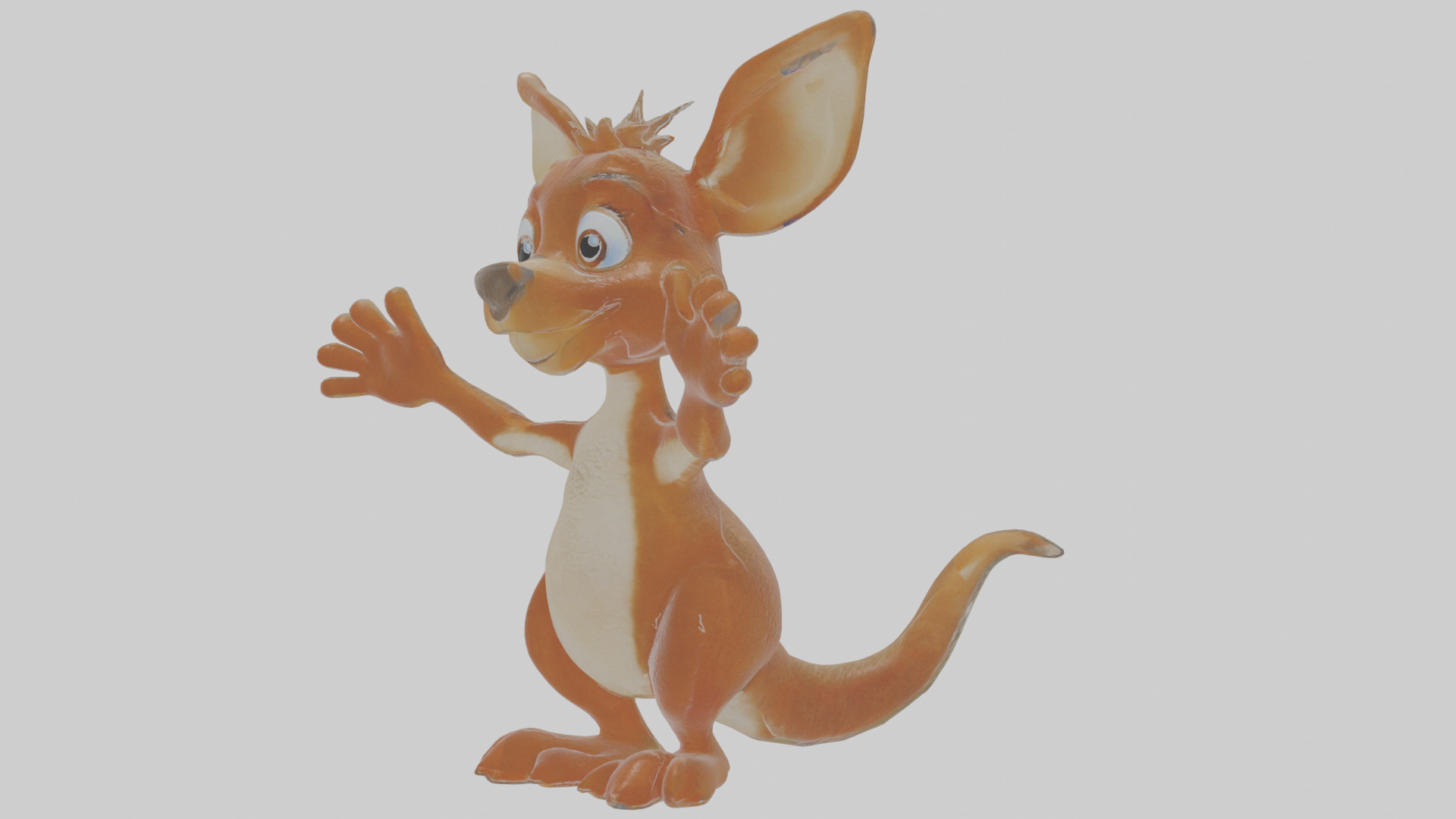 Cartoon Kangaroo Low-poly 3D model_15