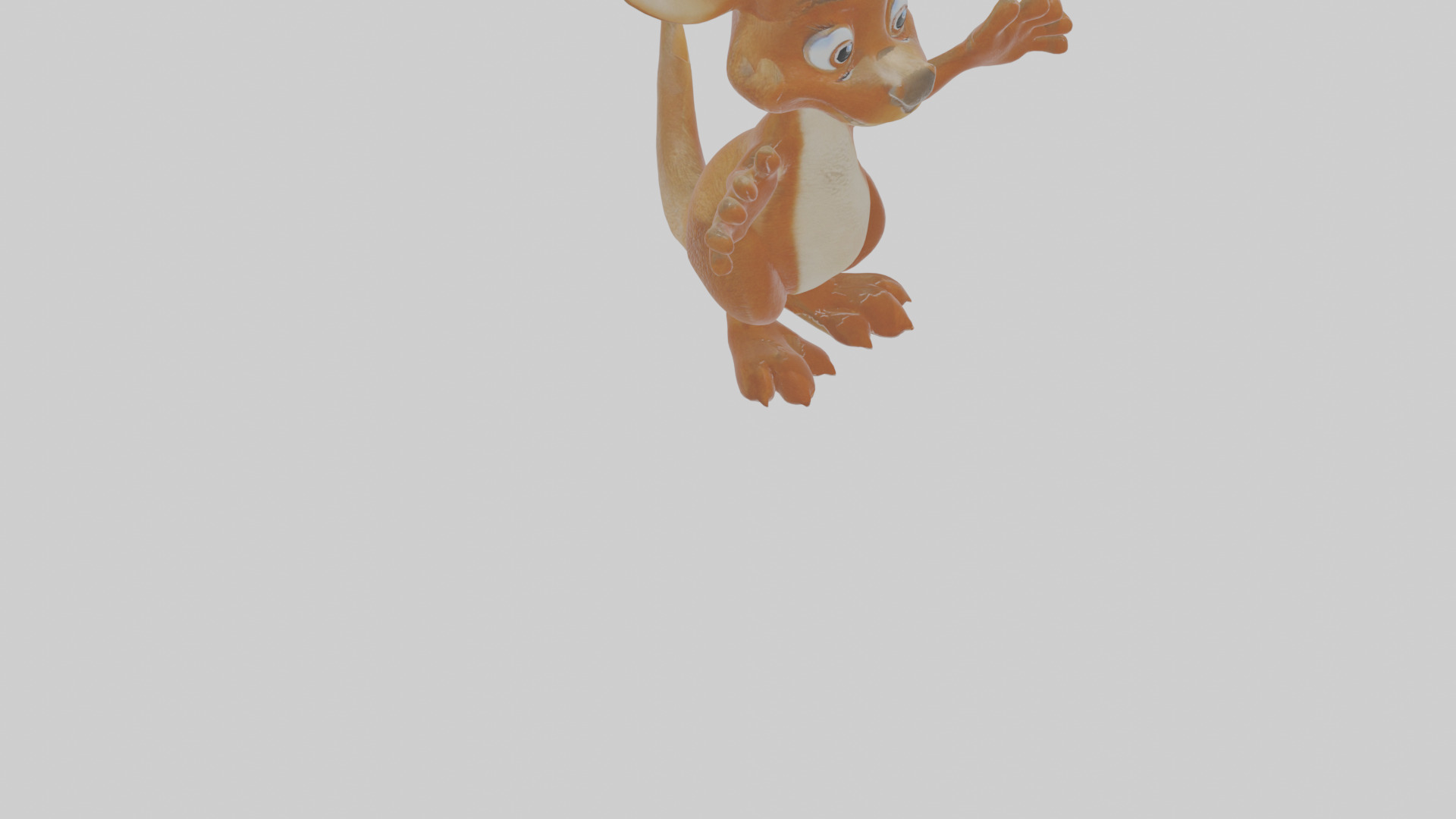 Cartoon Kangaroo Low-poly 3D model_9
