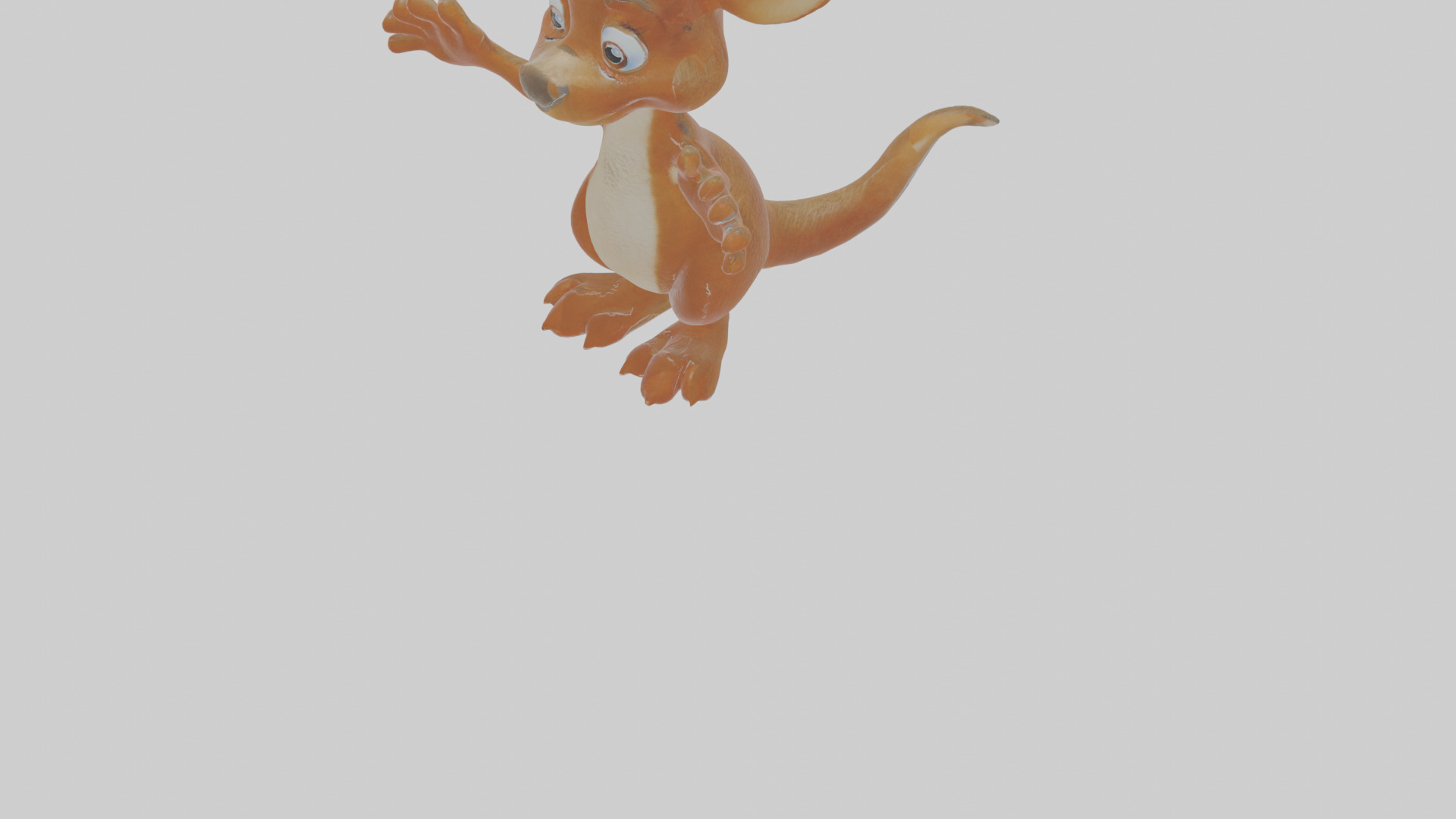Cartoon Kangaroo Low-poly 3D model_8
