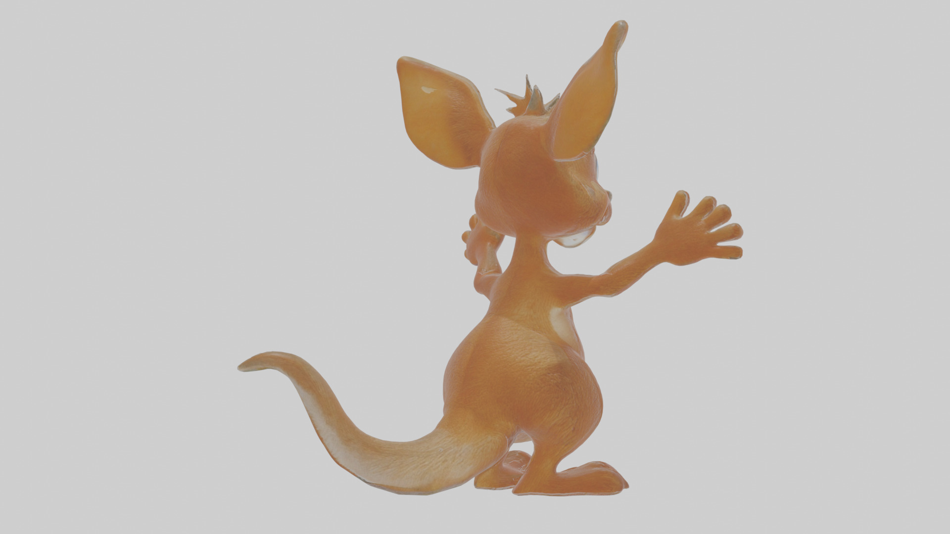 Cartoon Kangaroo Low-poly 3D model_3