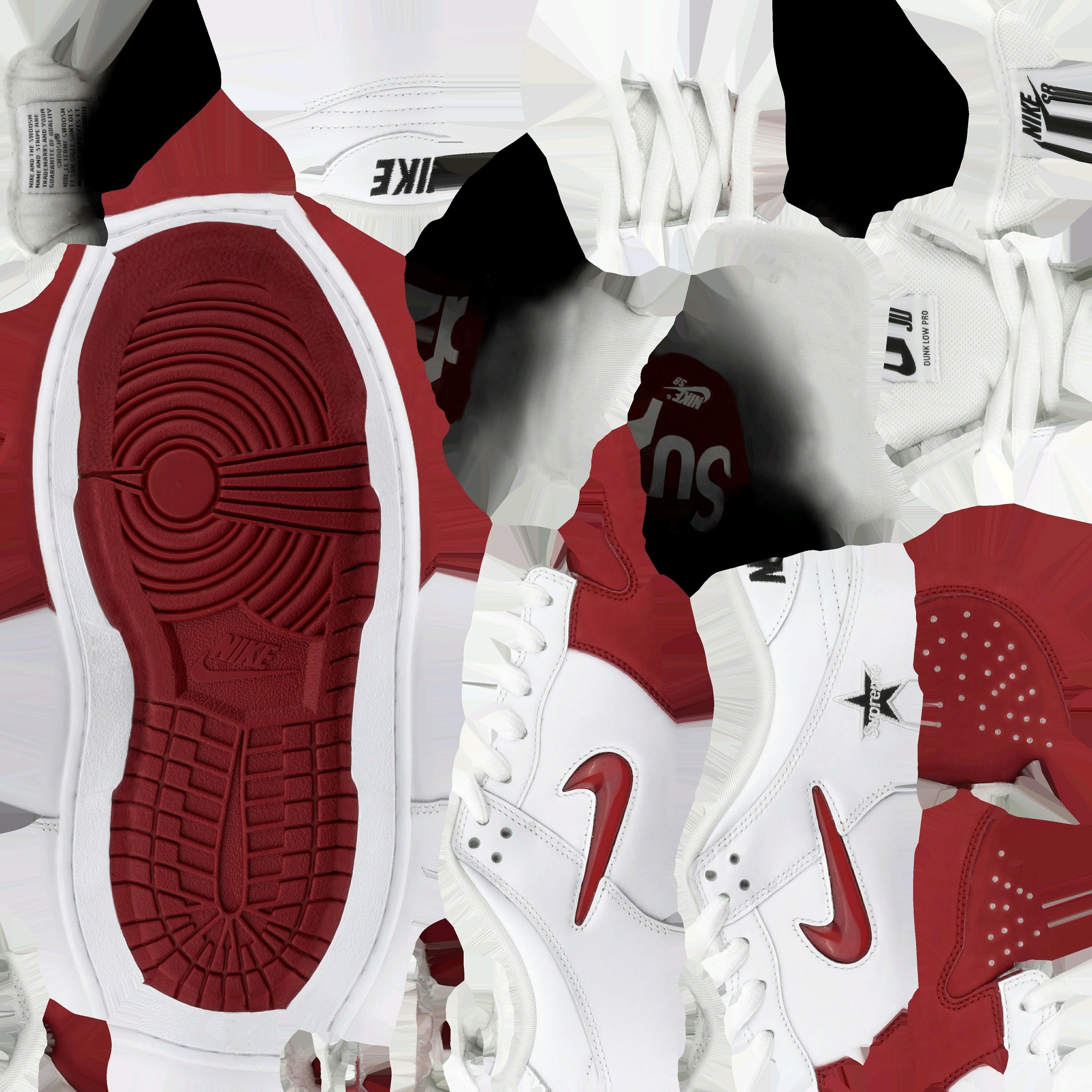 NIKE SB DUNK LOW SUPREME VARSITY RED Low-poly 3D model_15