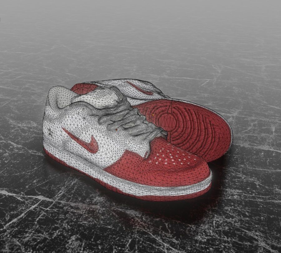 NIKE SB DUNK LOW SUPREME VARSITY RED Low-poly 3D model_14