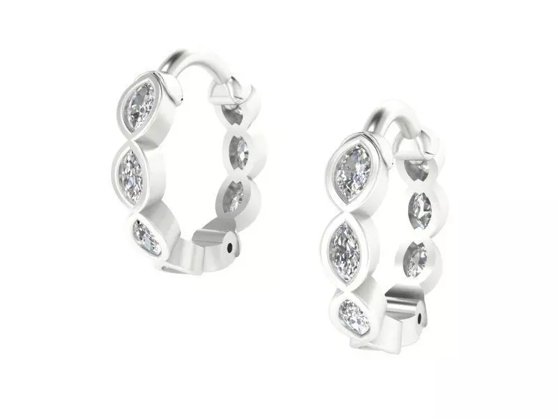 Brinco Argola Navete Inglesa Articulado 3D model_0