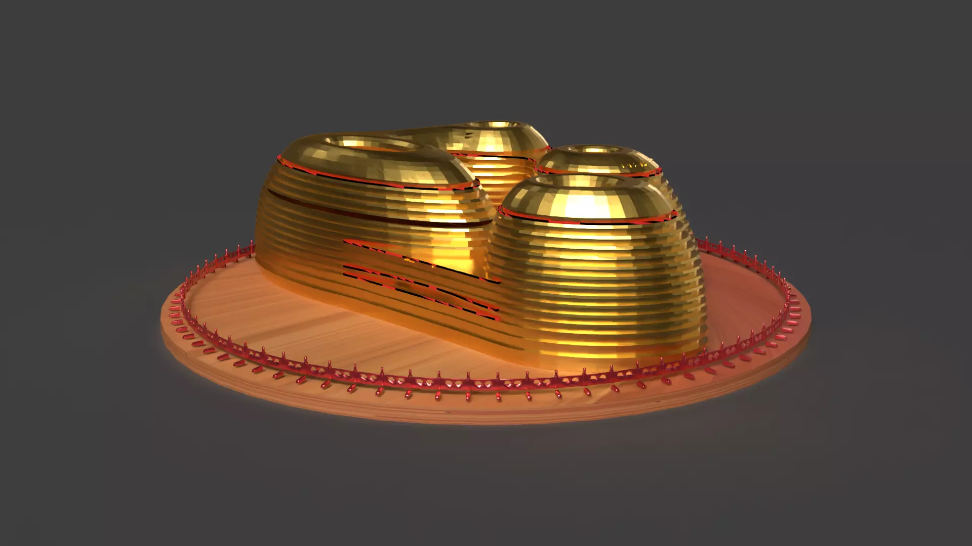 Chinese building figure  Low-poly 3D model_0