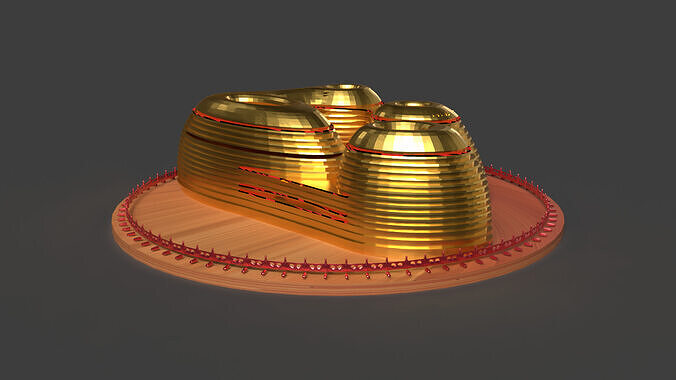 Chinese building figure  Low-poly 3D model