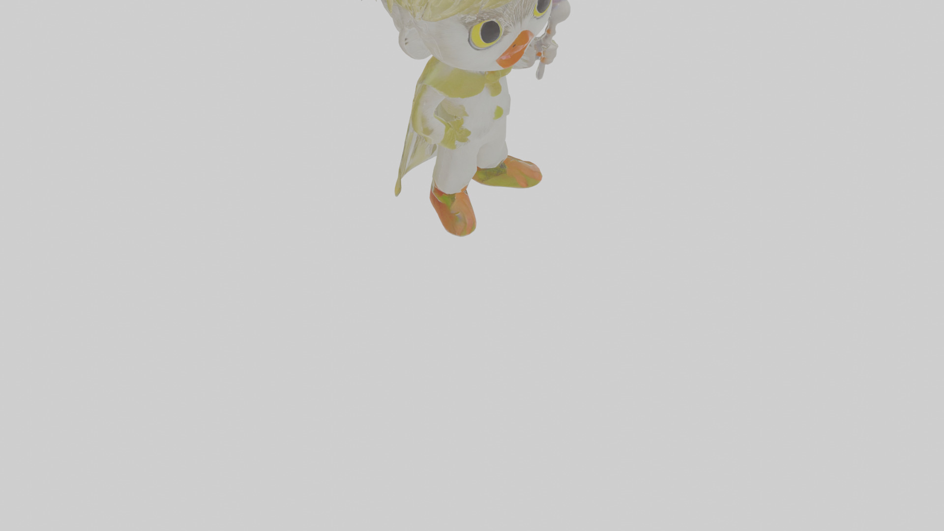 Cartoon Kinglet Low-poly 3D model_8