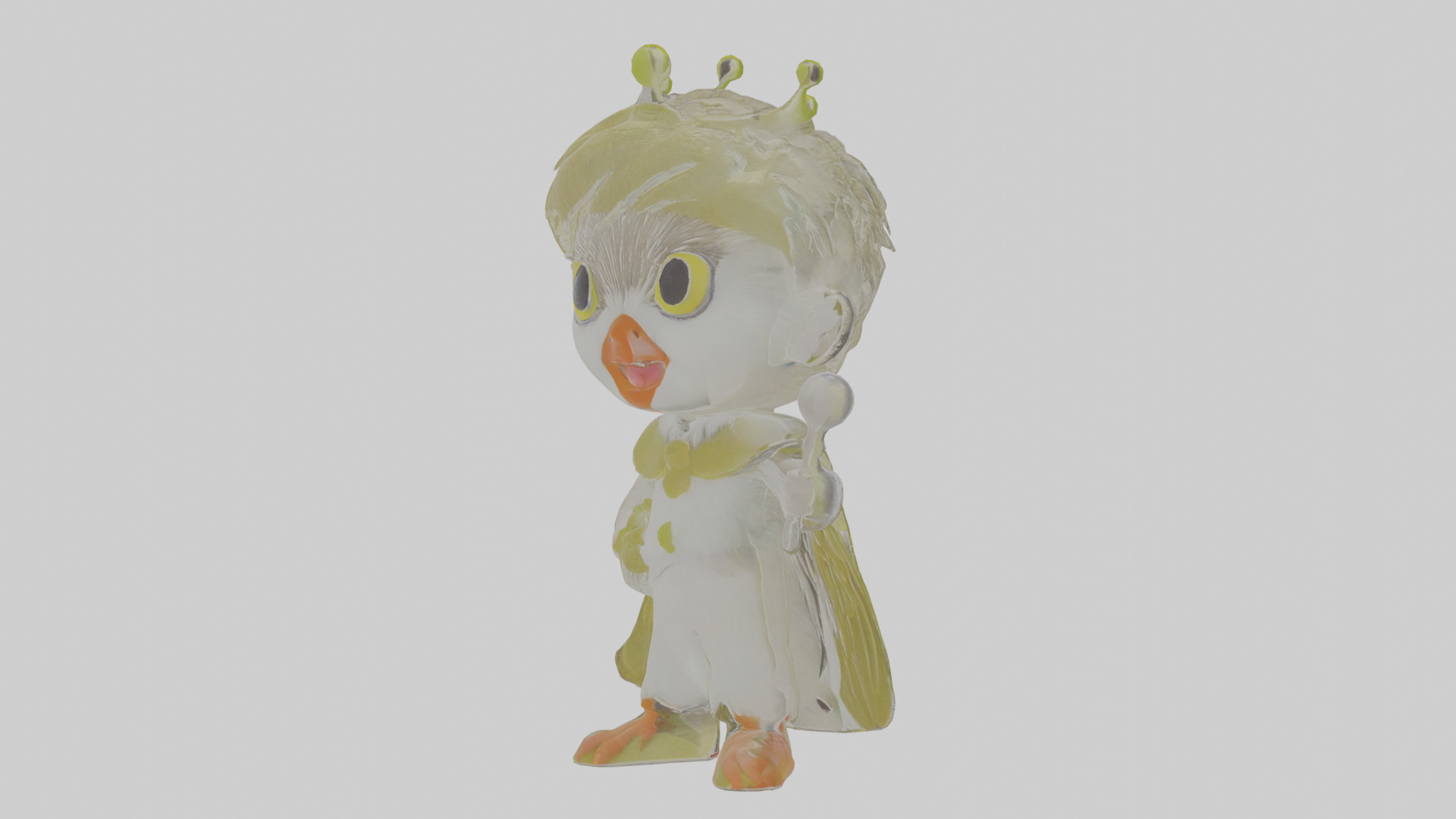 Cartoon Kinglet Low-poly 3D model_10