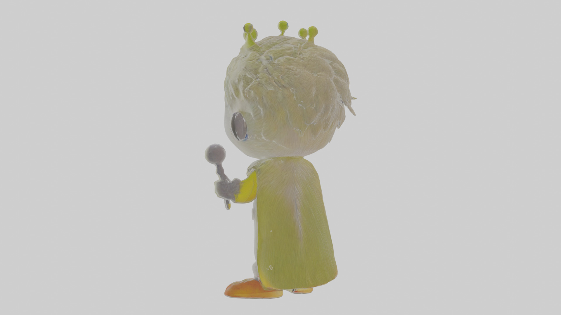 Cartoon Kinglet Low-poly 3D model_2