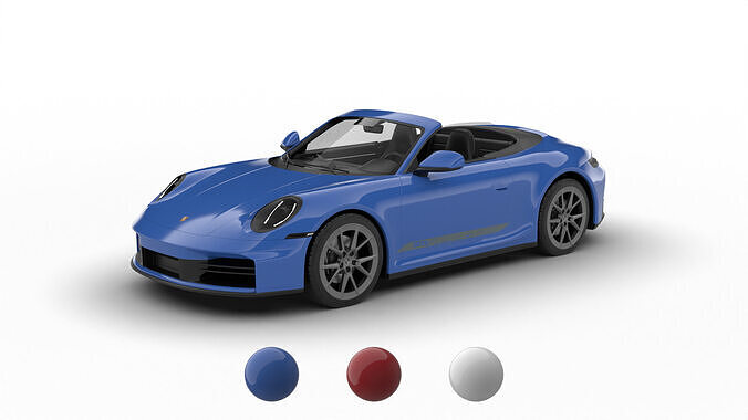 Porsche 911 Carrera T Cabrio 2025 3d model 3D model