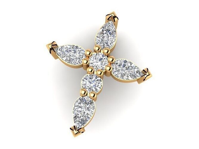 Pingente Cruz Diamantes 3D model
