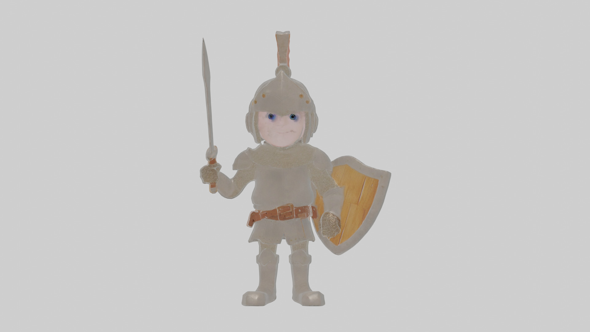 Cartoon Knight Low-poly 3D model_13