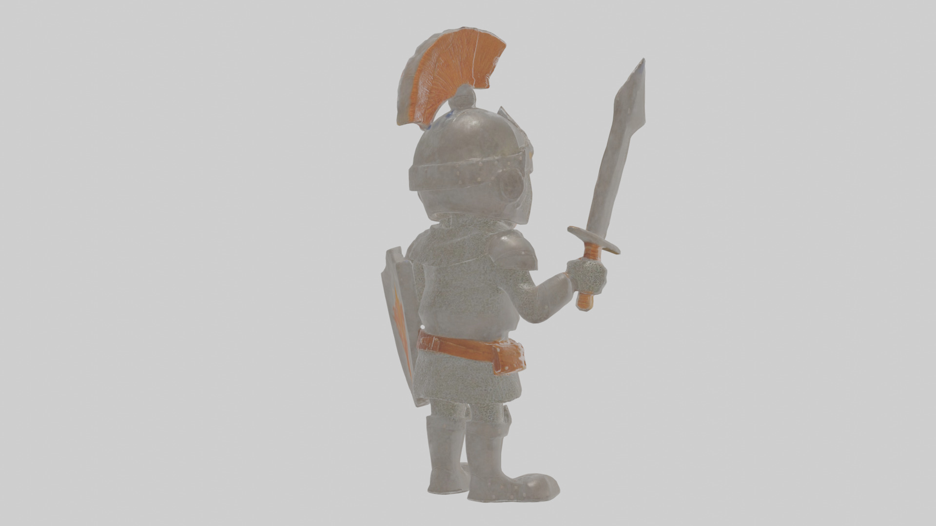 Cartoon Knight Low-poly 3D model_3
