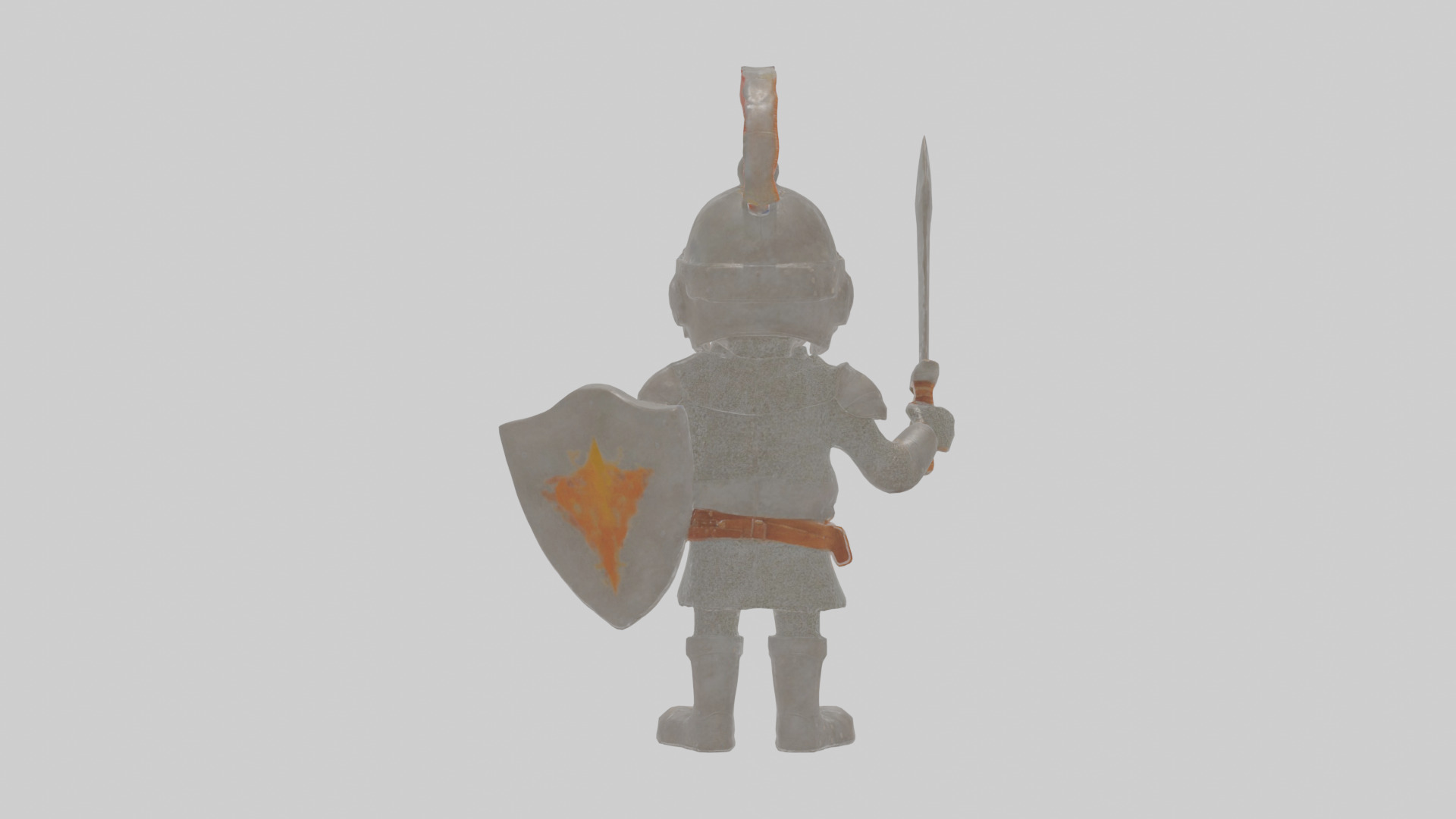 Cartoon Knight Low-poly 3D model_1