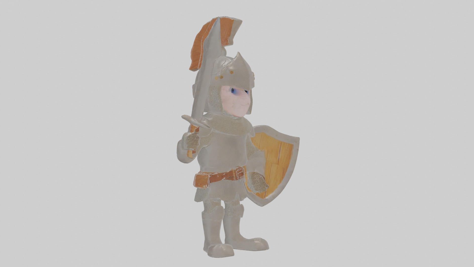 Cartoon Knight Low-poly 3D model_16
