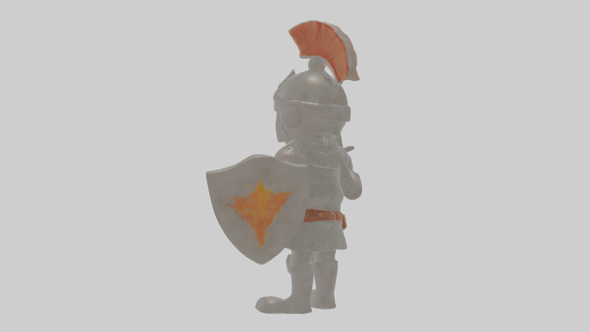 Cartoon Knight Low-poly 3D model_2