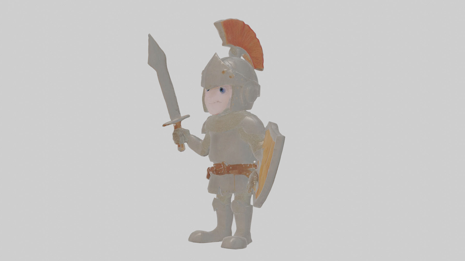 Cartoon Knight Low-poly 3D model_11