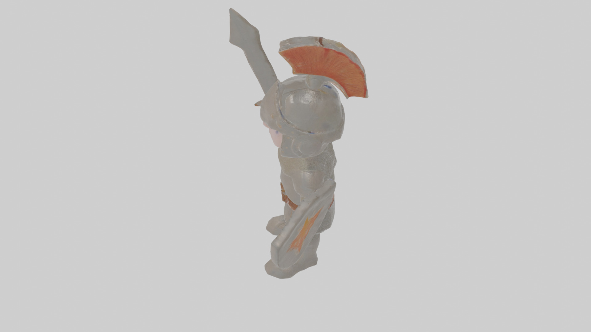 Cartoon Knight Low-poly 3D model_26