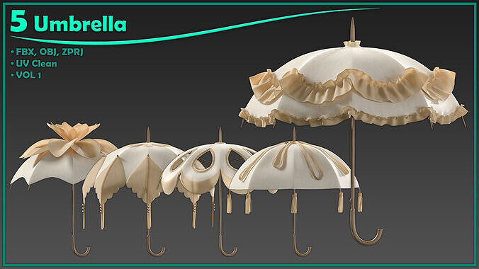 5 umbrella 3D model