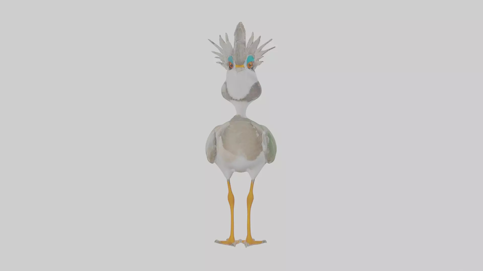 Cartoon Lapwing Low-poly 3D model_0