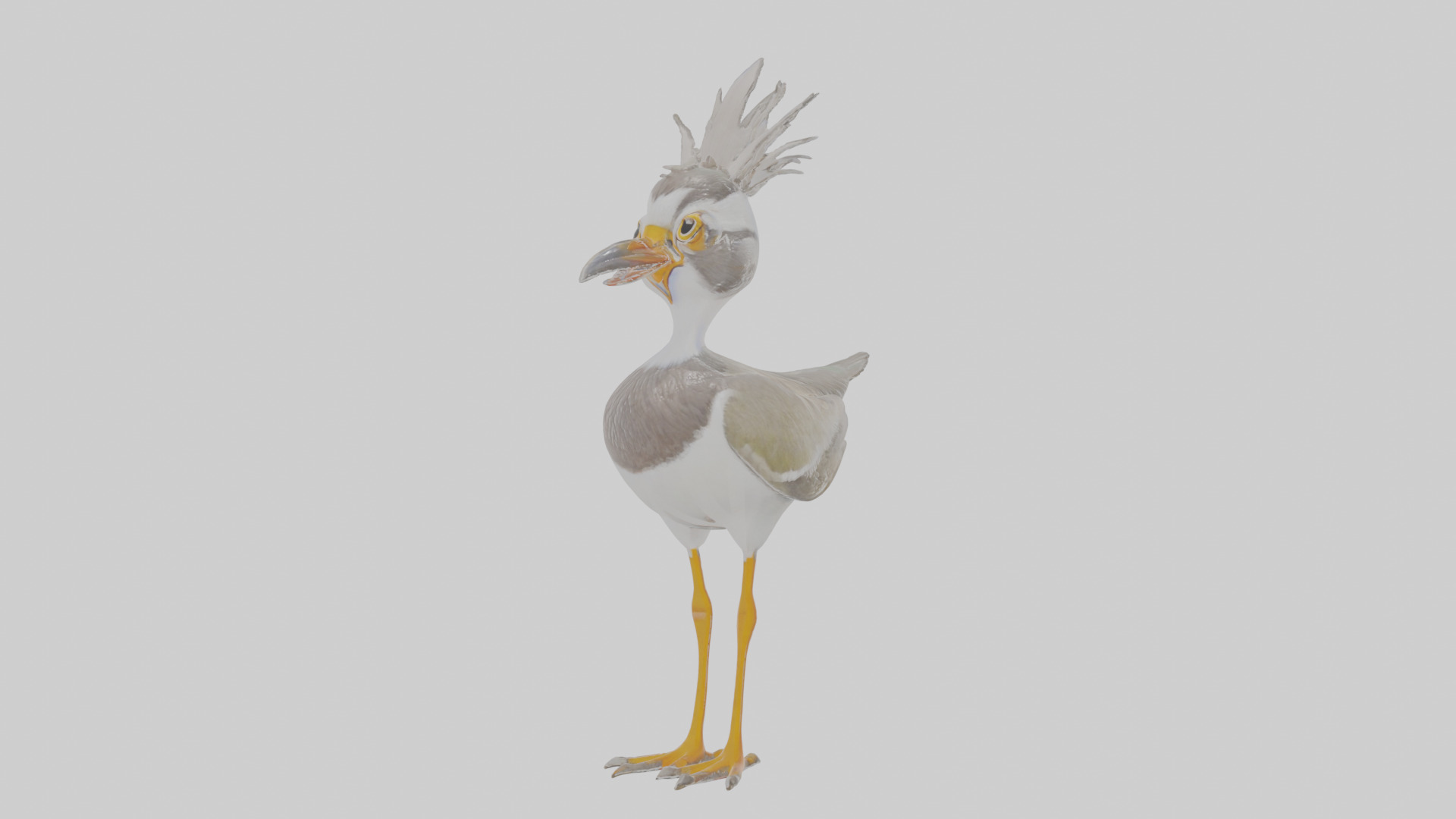 Cartoon Lapwing Low-poly 3D model_12